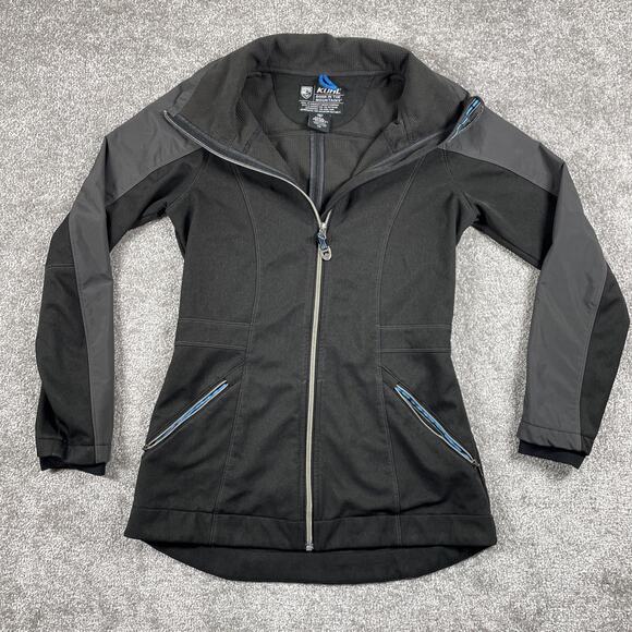 Kuhl Jacket Womens Extra Small Kondor Softshell Detachable Hood Wind Water Black - Picture 1 of 15
